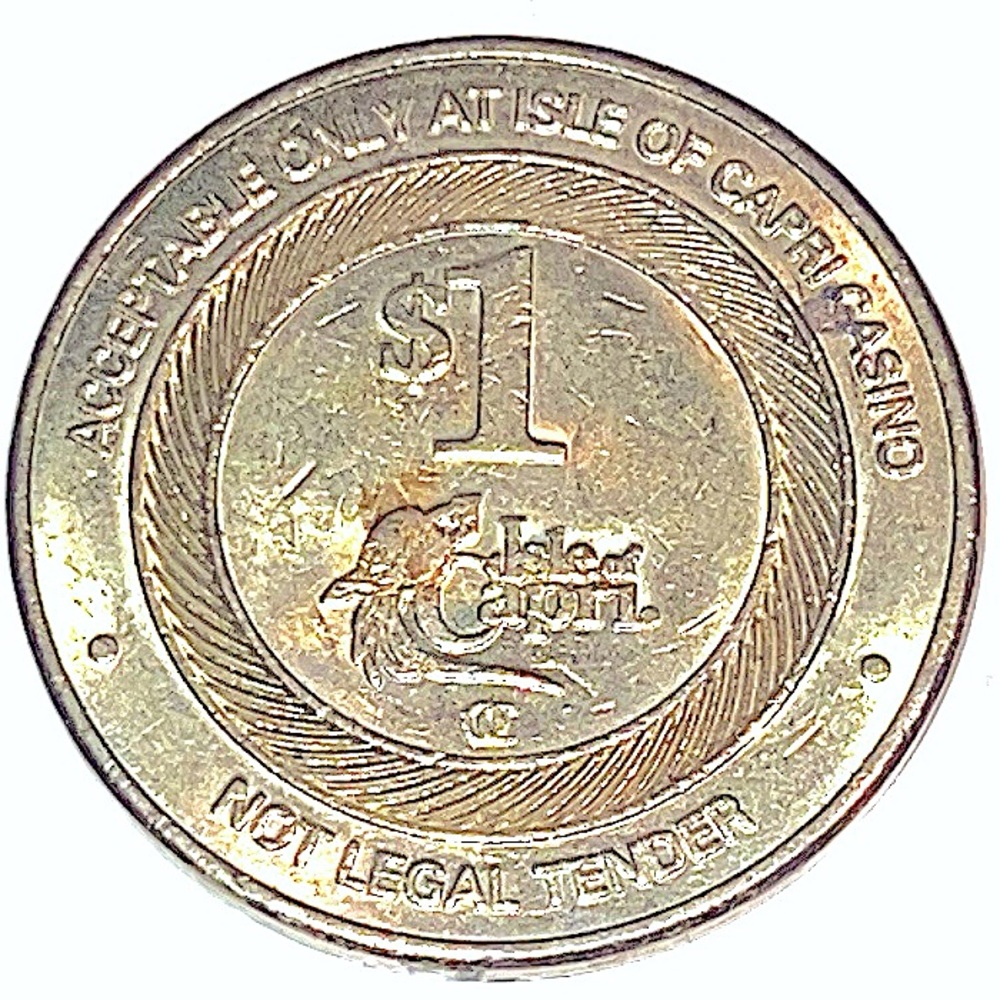 ๐ฆ BRASS $1 DOLLAR FORMER PARROT CASINO GAME TOKEN COIN - ISLE OF CAPRI, FLORIDA - Picture 2 of 9